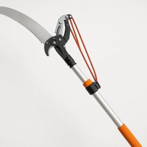 11 Telescopic Tree Pruner Pole Saw with Extendable Lightweight Handle and Sharp Steel Blade for High Reach Garden Branch Trimming