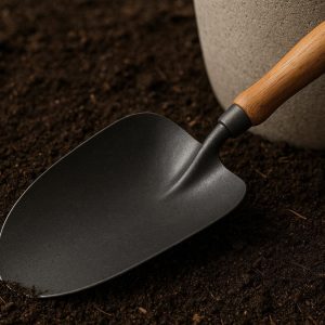 Professional Grade Carbon Steel Garden Trowel with Oversized Head for Moving Large Volumes of Soil and Filling Outdoor Planter Pots