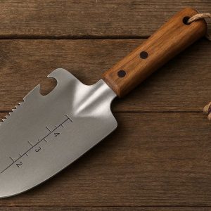 Multi Purpose Garden Knife Trowel with Built in Twine Cutter and Bottle Opener for Versatile Outdoor Landscaping and Camping Utility